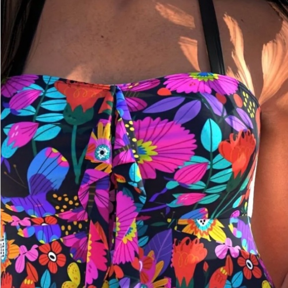 NEW 2 piece Tankini Swim Set, multicolor ruffle #SW-T2-0040 - Picture 4 of 10